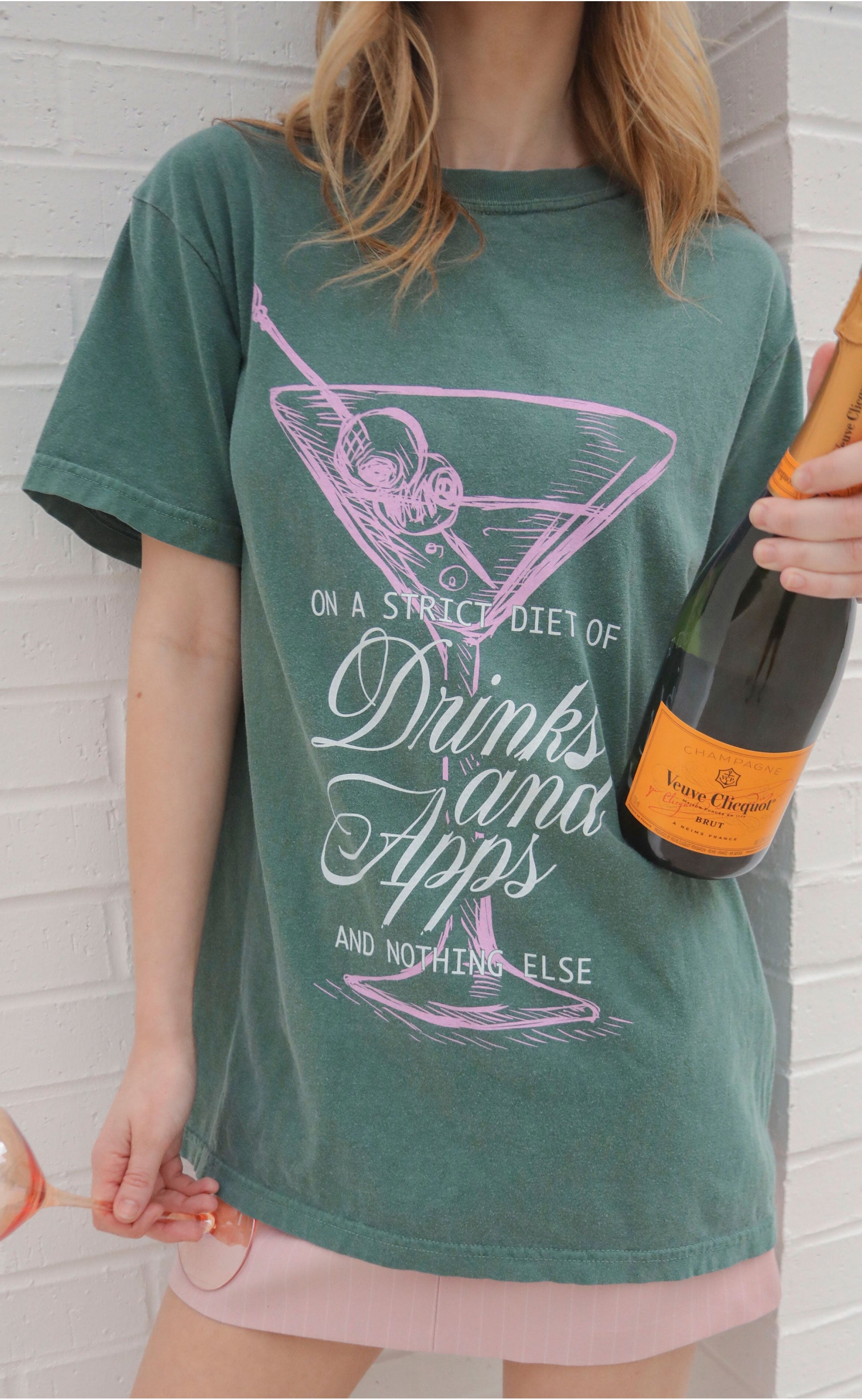 Drinks and Apps T-Shirt – Casual Graphic Tee Per...